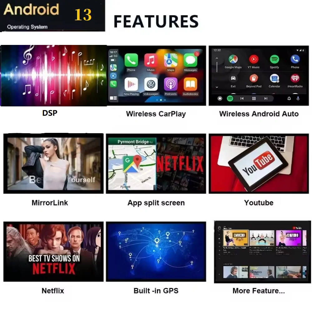 11,8-дюймовый радиоприемник carplay с экраном android 13 - Фотография_6