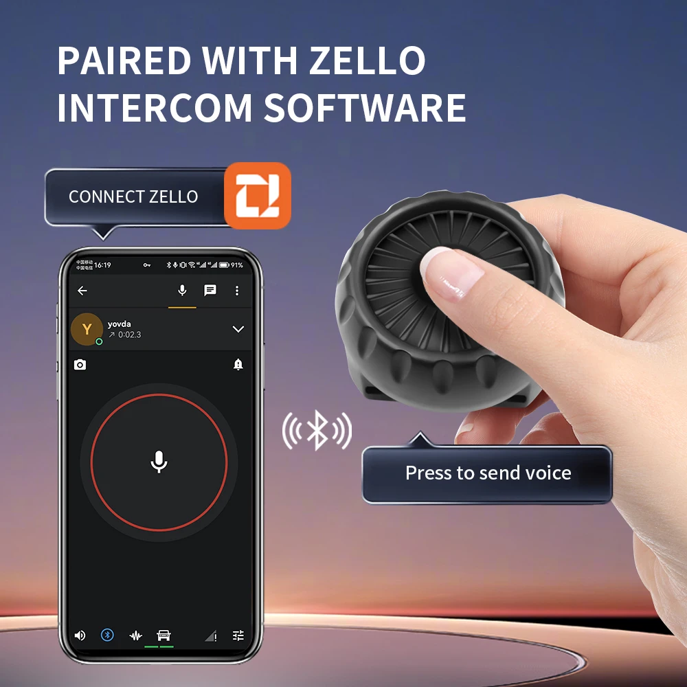 Беспроводная кнопка управления рацией bt ptt для микрофона zello - Фотография_2