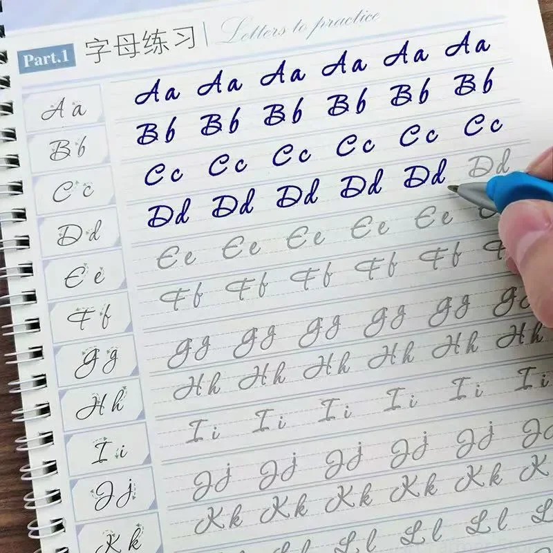 Новая тетрадь для письма на английском языке с курсивом