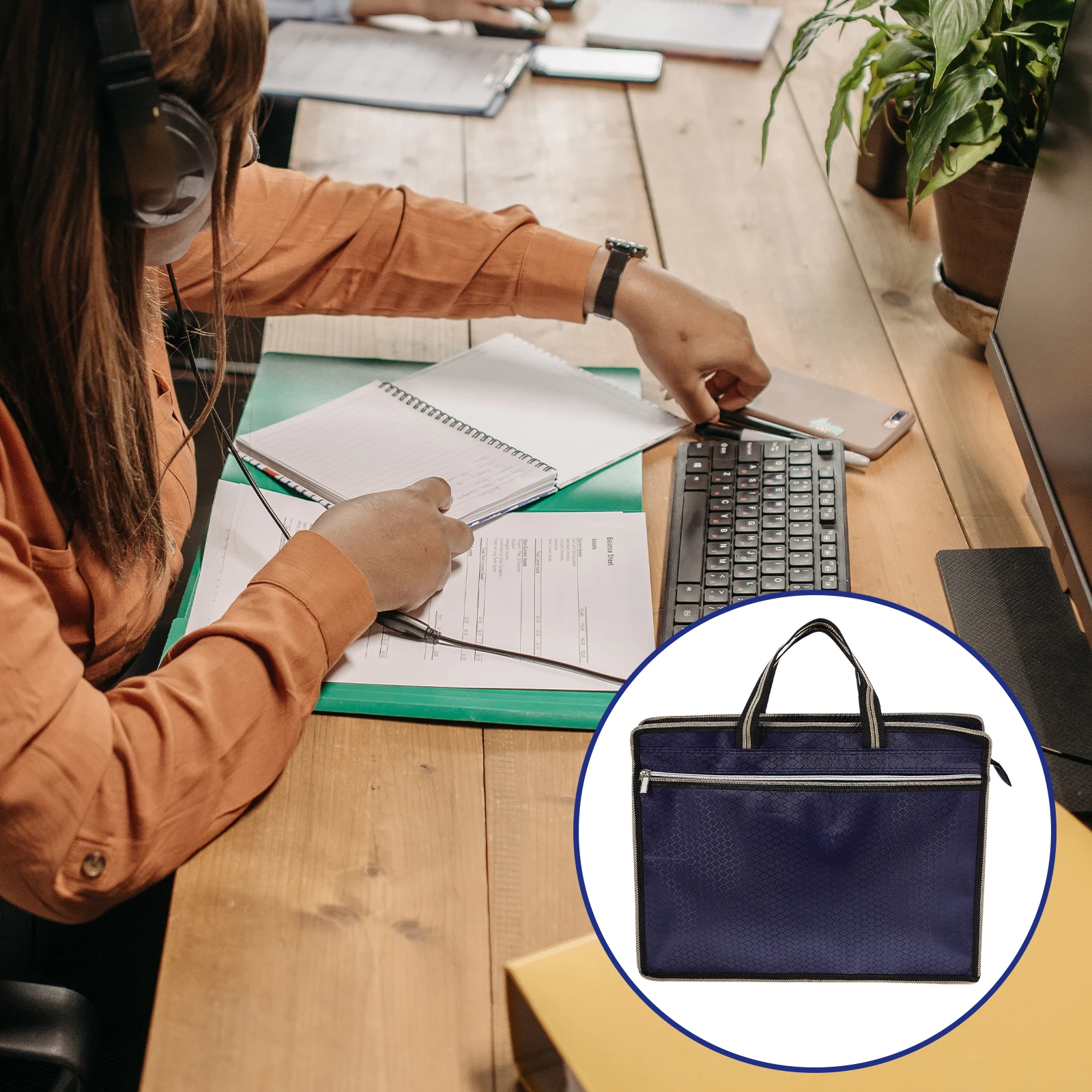 Сумка для хранения файлов из ткани оксфорд