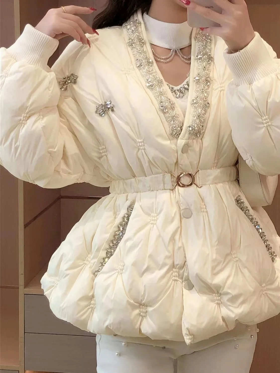 Осенне-зимняя женская парка с длинными рукавами - Фотография_2