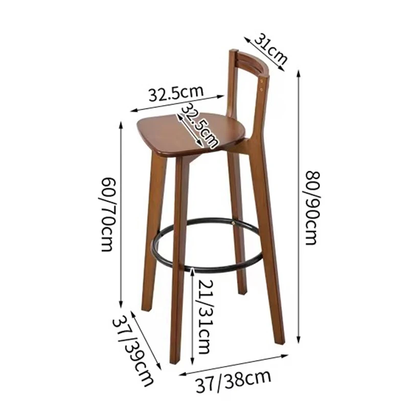 Высокие современные барные стулья из дерева - Фотография_6