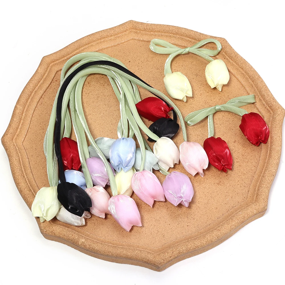 Шелковая лента с милым тюльпаном для женщин - Фотография_4