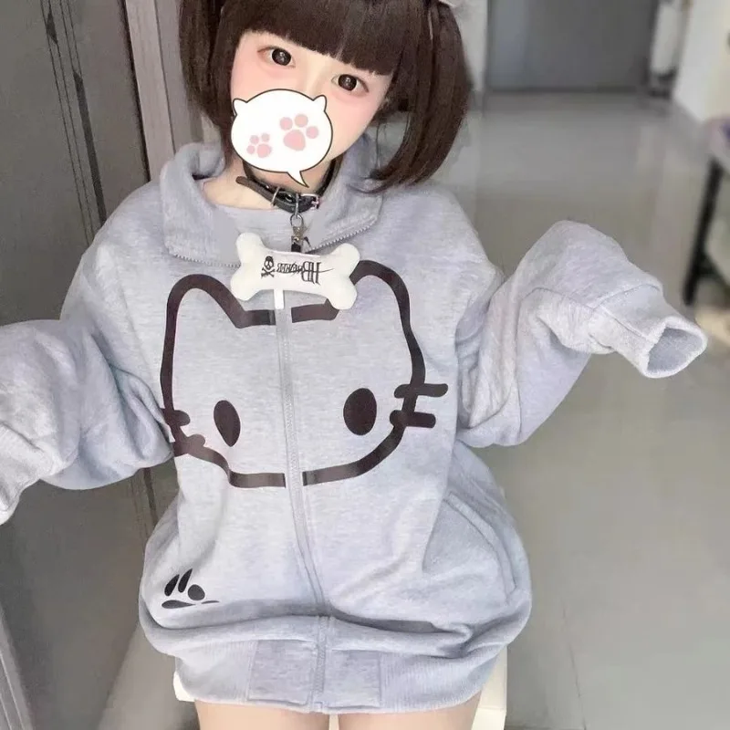 Женские свободные толстовки с кошачьим - Фотография_2