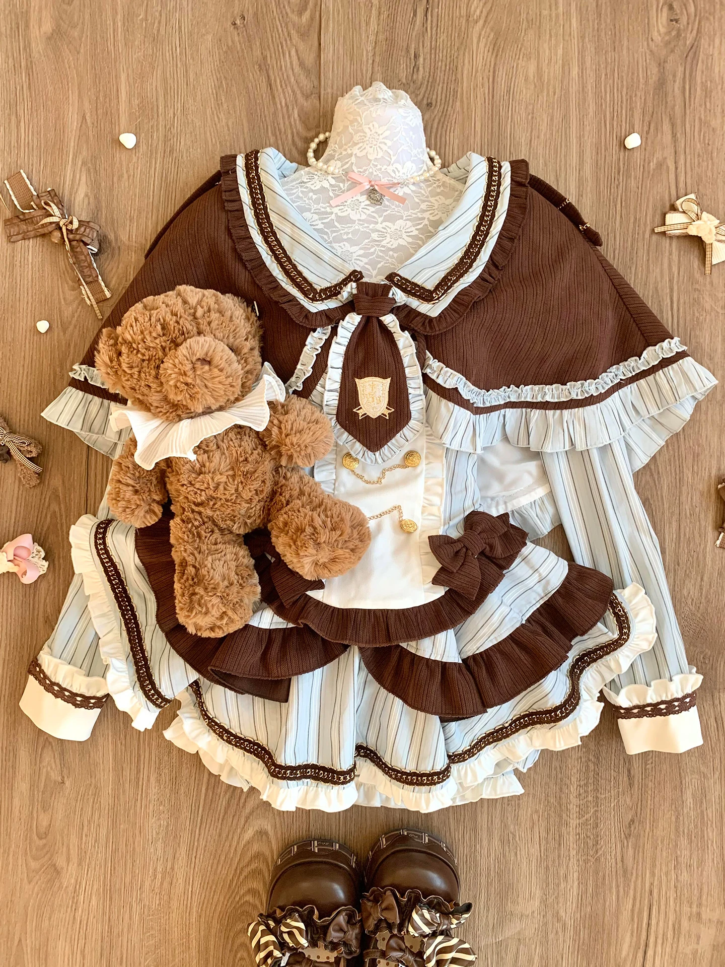 Милая милая девчачья шаль шоколадного цвета - Фотография_2