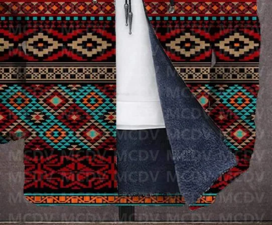 Мужская флисовая куртка с длинным рукавом и принтом - Фотография_5