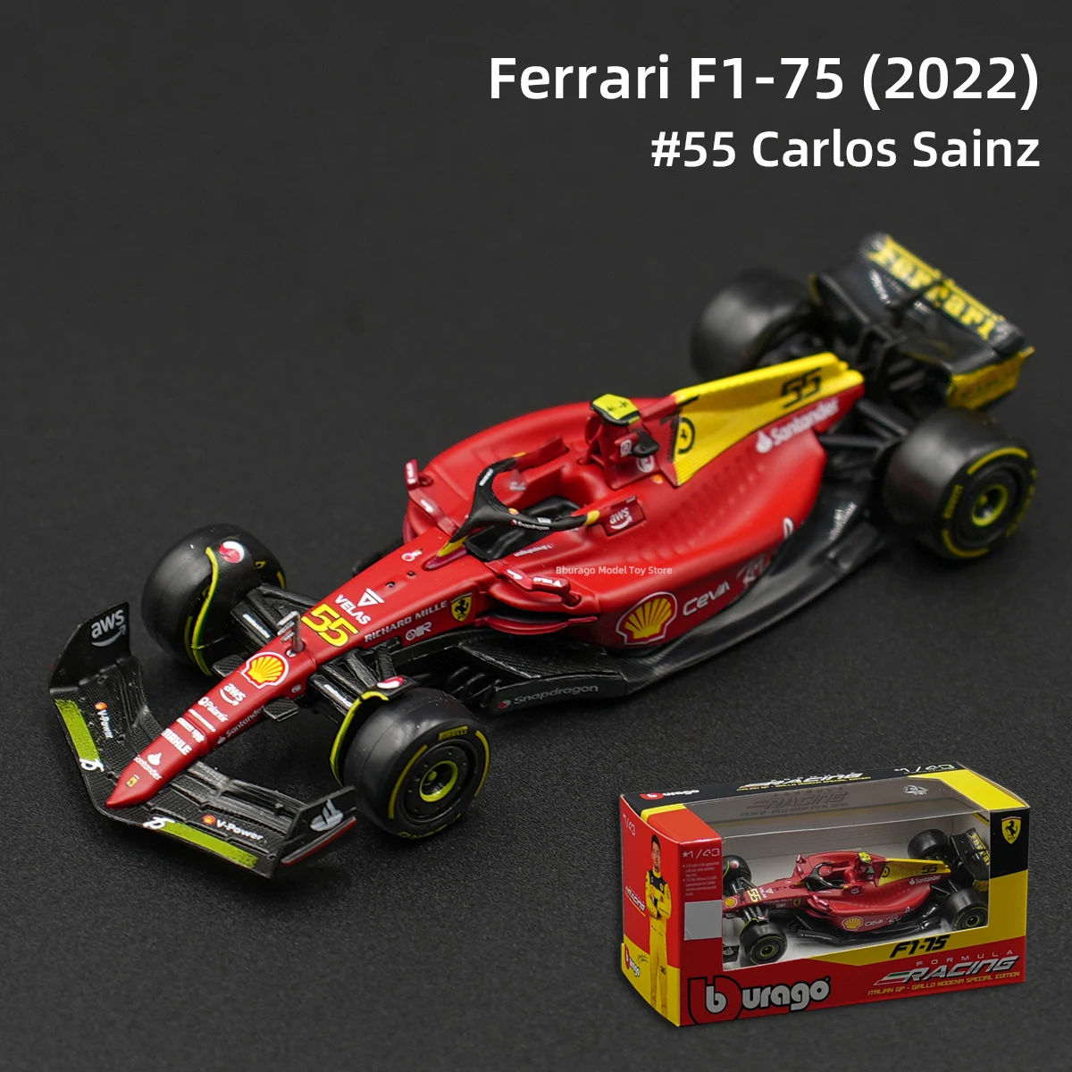 Bburago 1:43 2022 ferrari f1-75 - Фотография_3