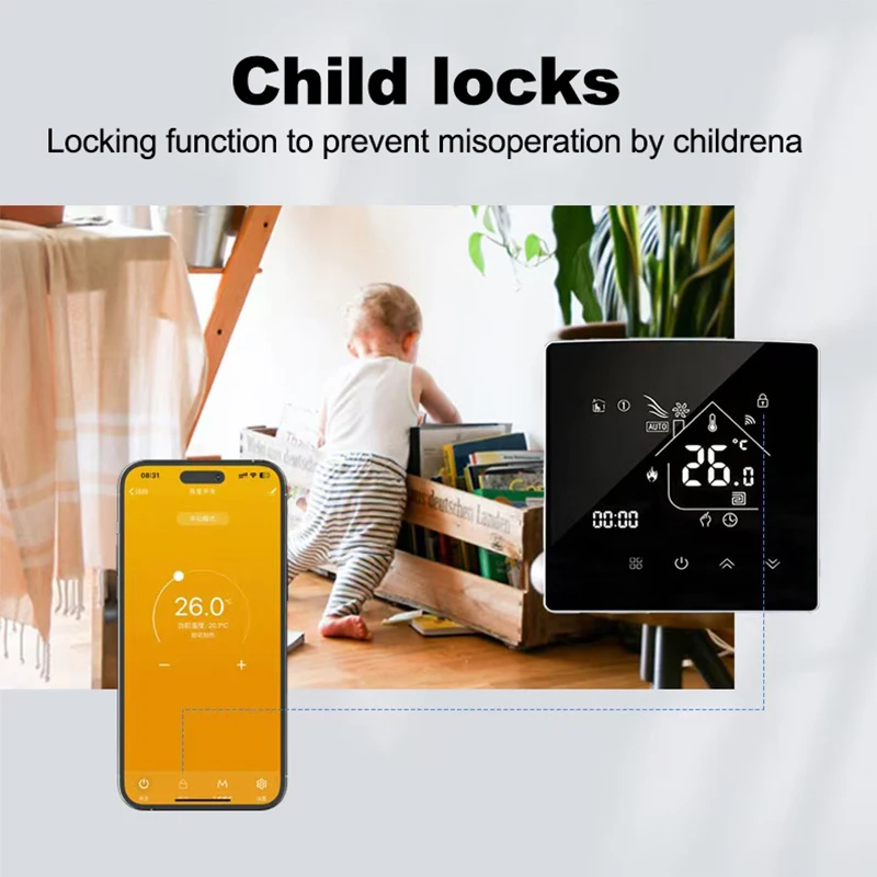 Yhyb x5wifi умный термостат с подогревом с жк-дисплеем - Фотография_5