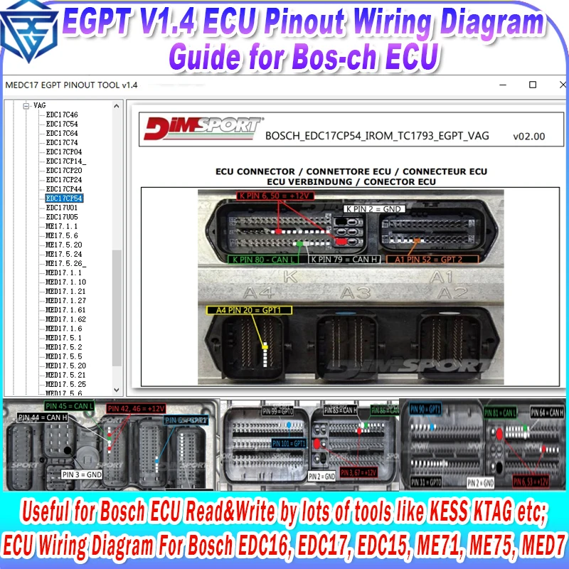 Схема распиновки ecu egpt v1