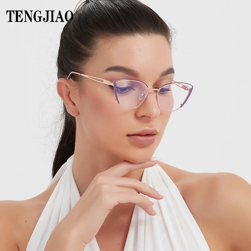 Женские оптические очки tengjiao «кошачий глаз»