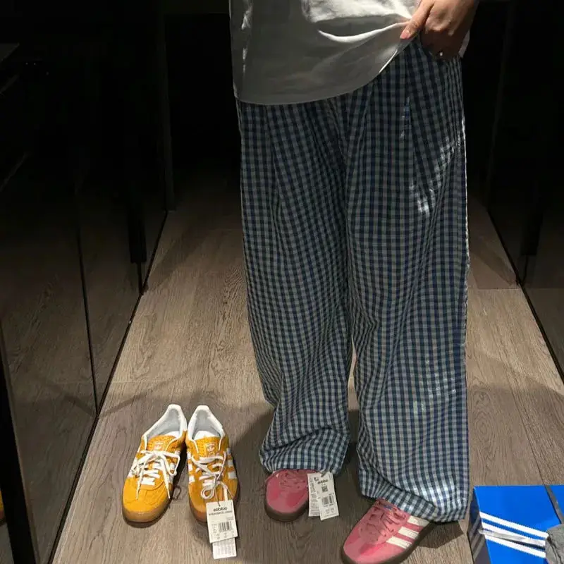 Deeptown винтажные женские повседневные брюки в клетку y2k harajuku - Фотография_6