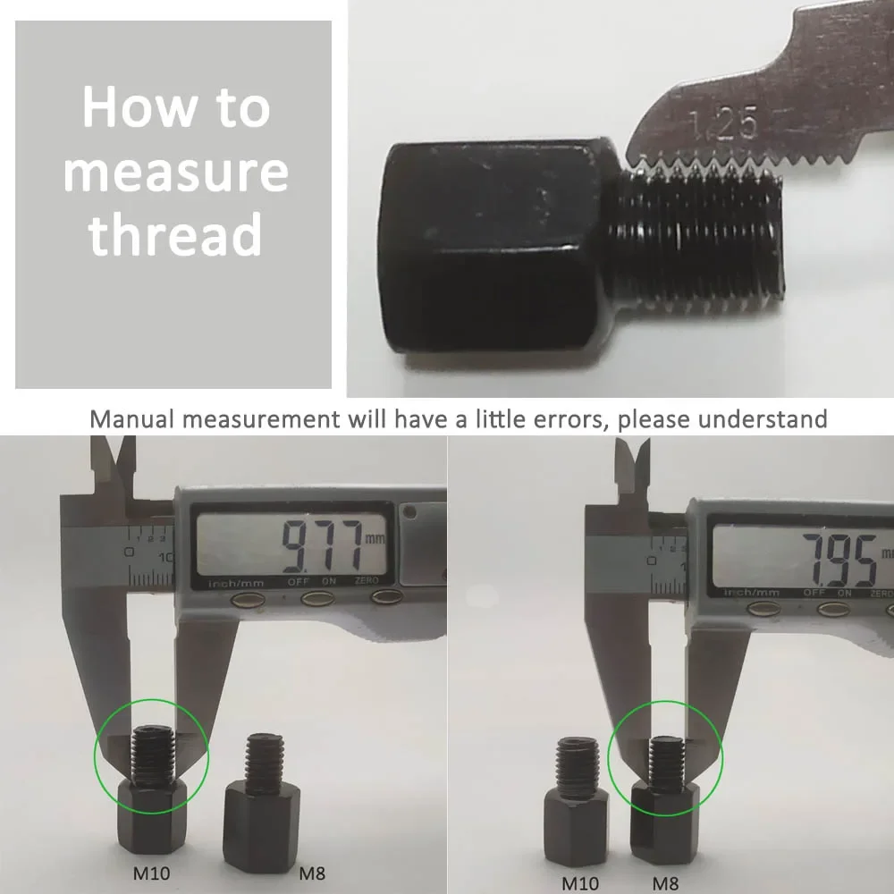 Пара черных адаптеров для зеркал мотоцикла m10 10 мм m8 8 мм - Фотография_5