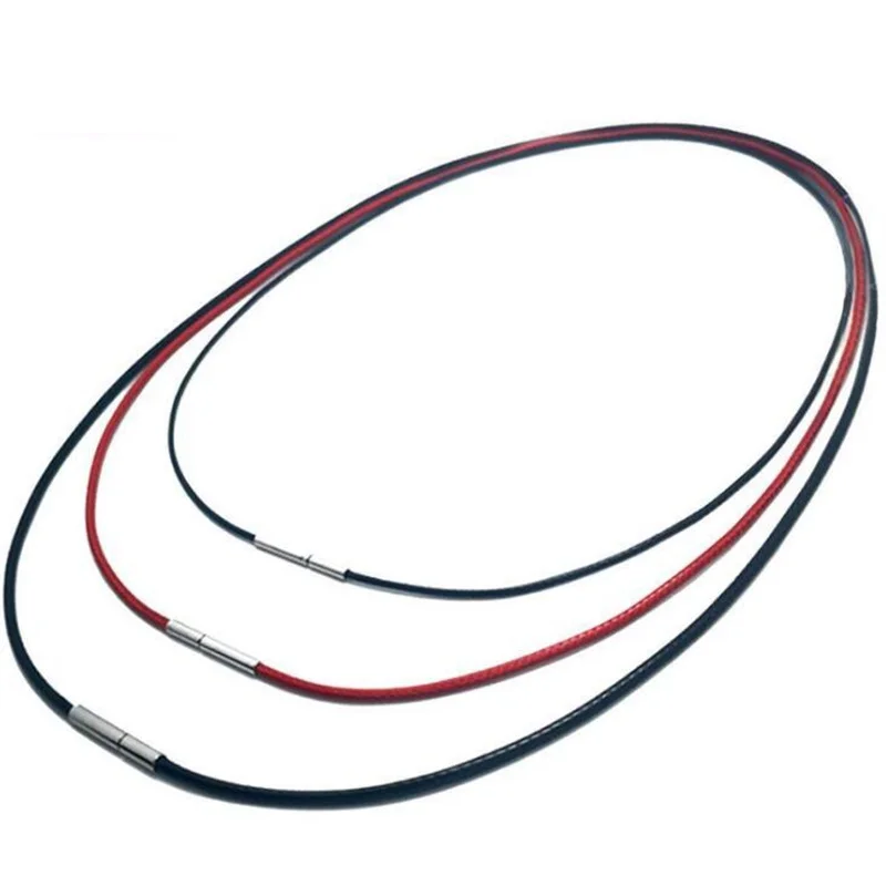 Черное ожерелье из натуральной кожи с застежкой - Фотография_4