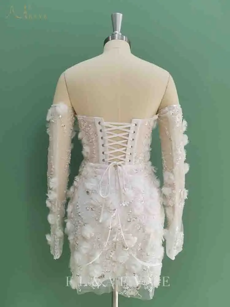 Роскошные короткие свадебные платья из бисера - Фотография_6