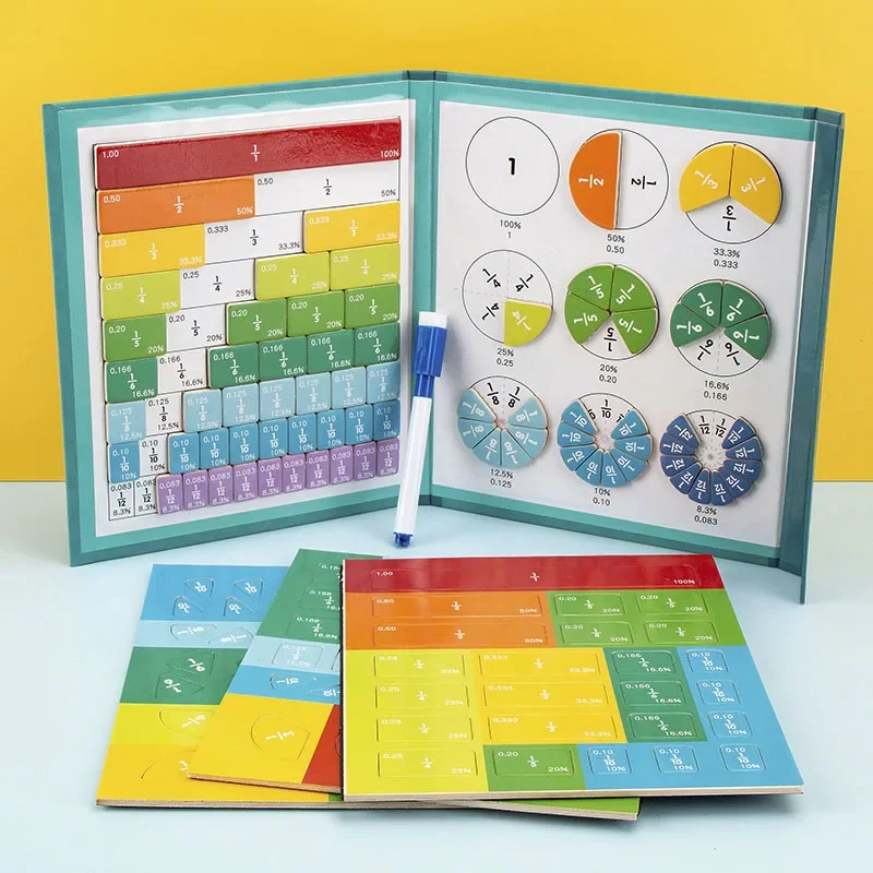 Детские обучающие математические игрушки с магнитными дробями - Фотография_4