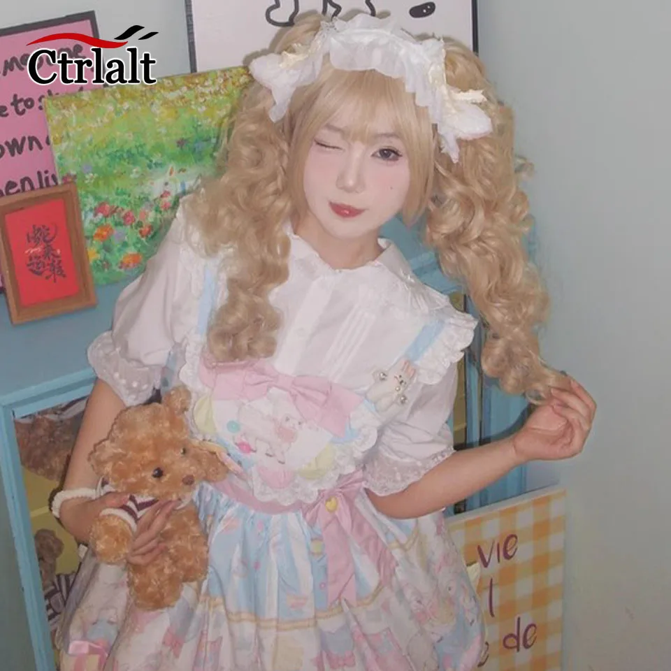 Парик лолиты kawaii с длинным вьющимся хвостиком - Фотография_5
