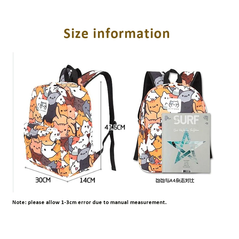 Сумка для книг с милыми кошками для мальчиков и девочек - Фотография_6