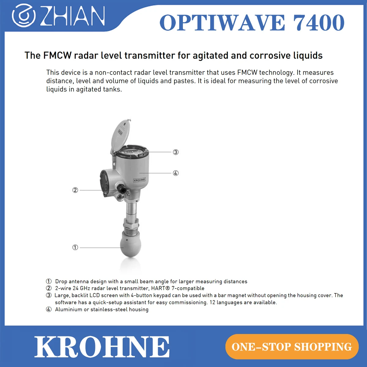 Krohne 24 ггц optiwave 7400 радарный - Фотография_3