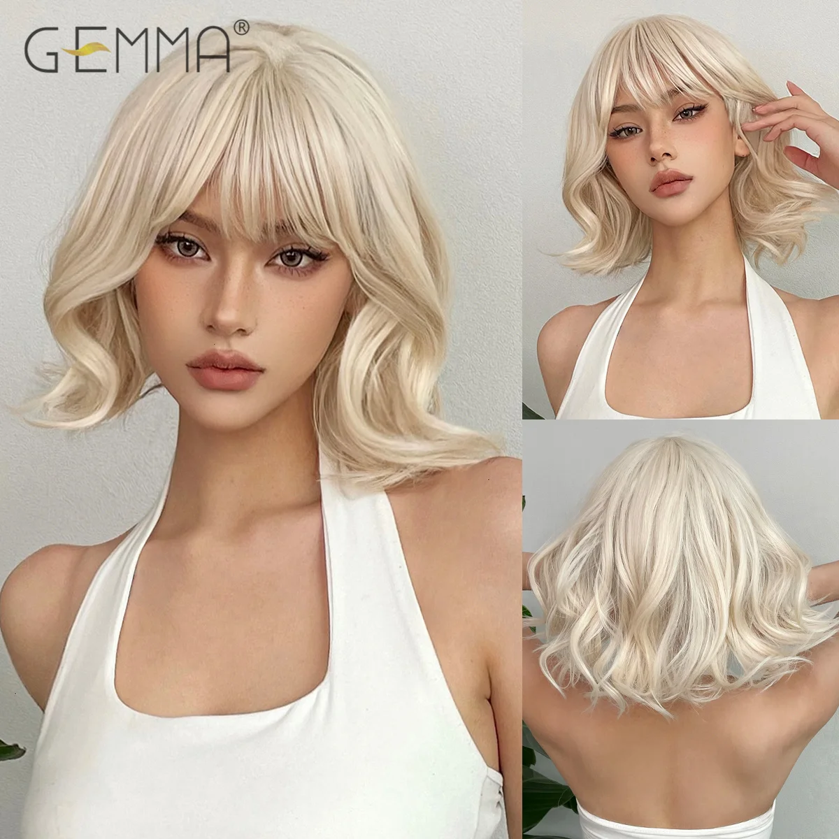 Gemma платиновый блонд короткий