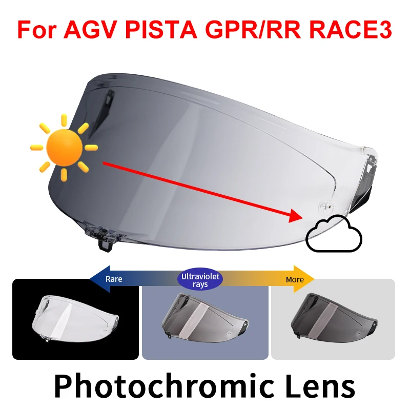 Фотохромные линзы для козырька agv pista gpr gprr race 2 race 3