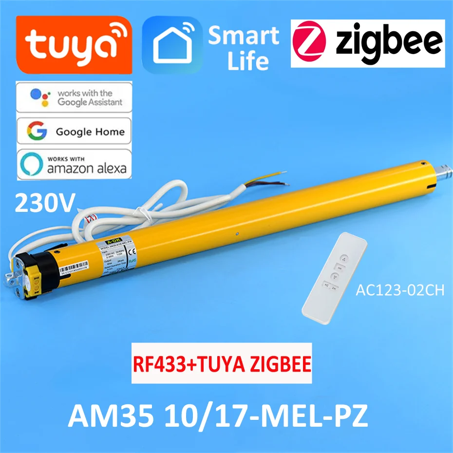 Умный трубчатый двигатель для жалюзи a-ok am35 10/17