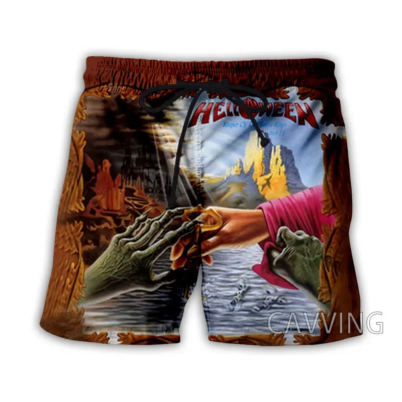 Летние пляжные шорты с 3d принтом helloween band - Фотография_4