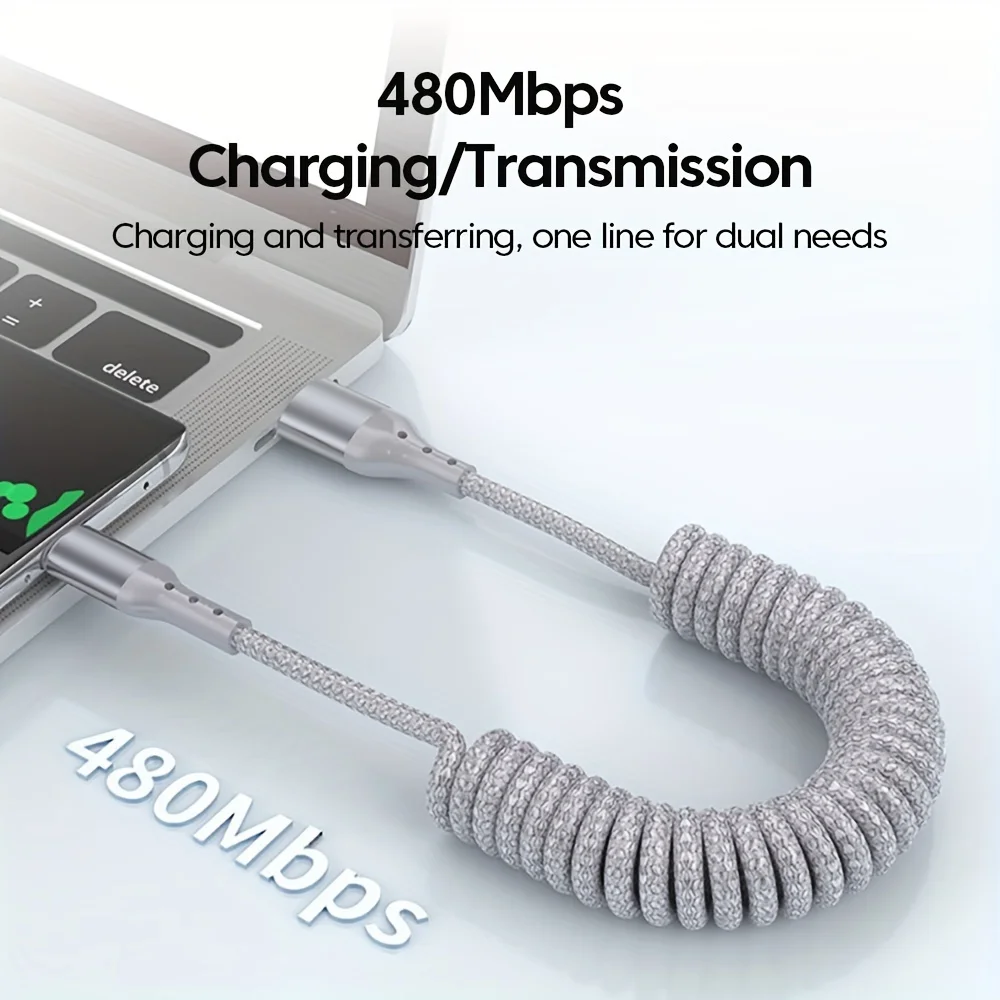 Usb type c пружинный автомобильный - Фотография_3
