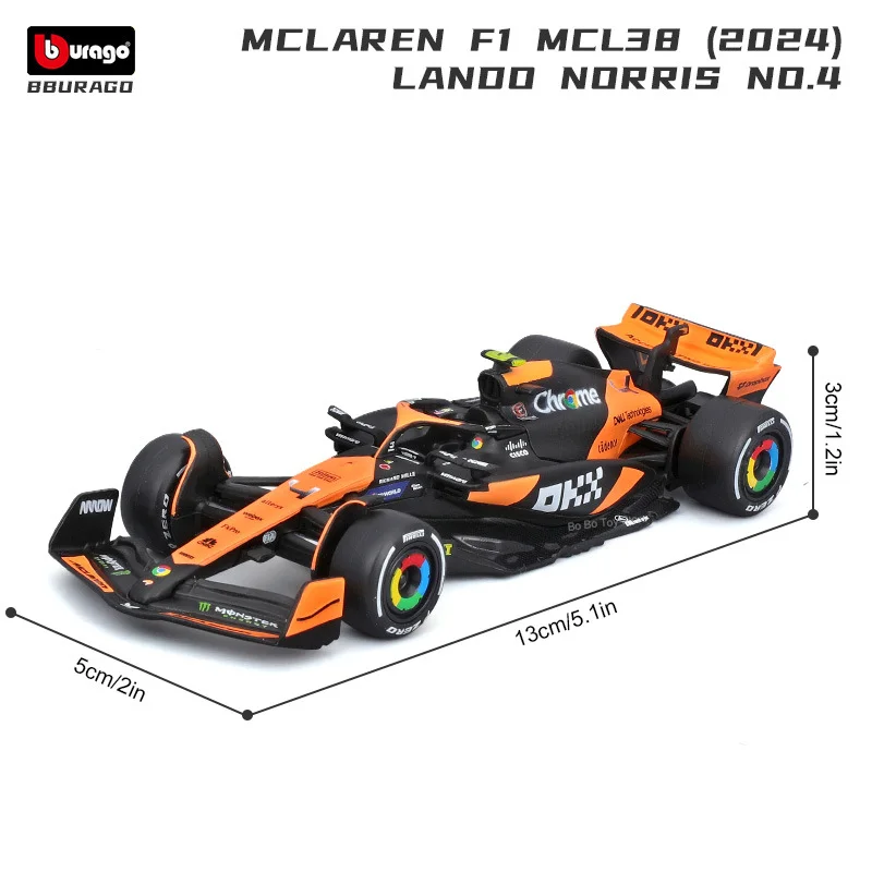 Bburago 1:43 mclaren 2024 mcl38 miami gp formula racing - Фотография_2