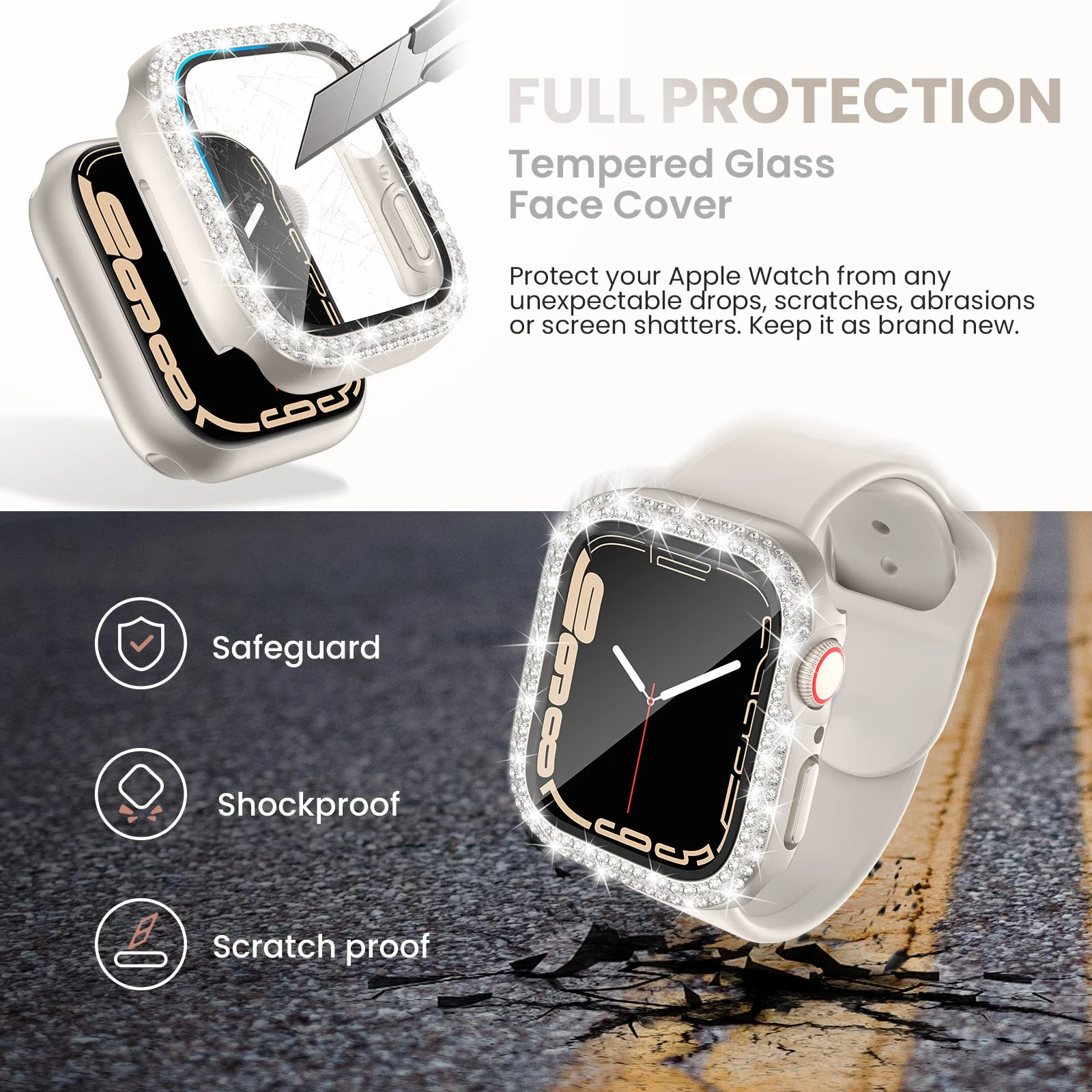 Стекло + алмазный чехол для apple watch - Фотография_3
