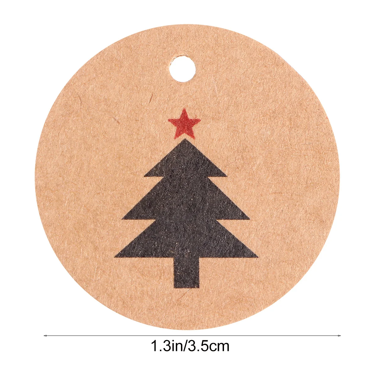 Круглые рождественские бумажные бирки с подвесным отверстием - Фотография_6