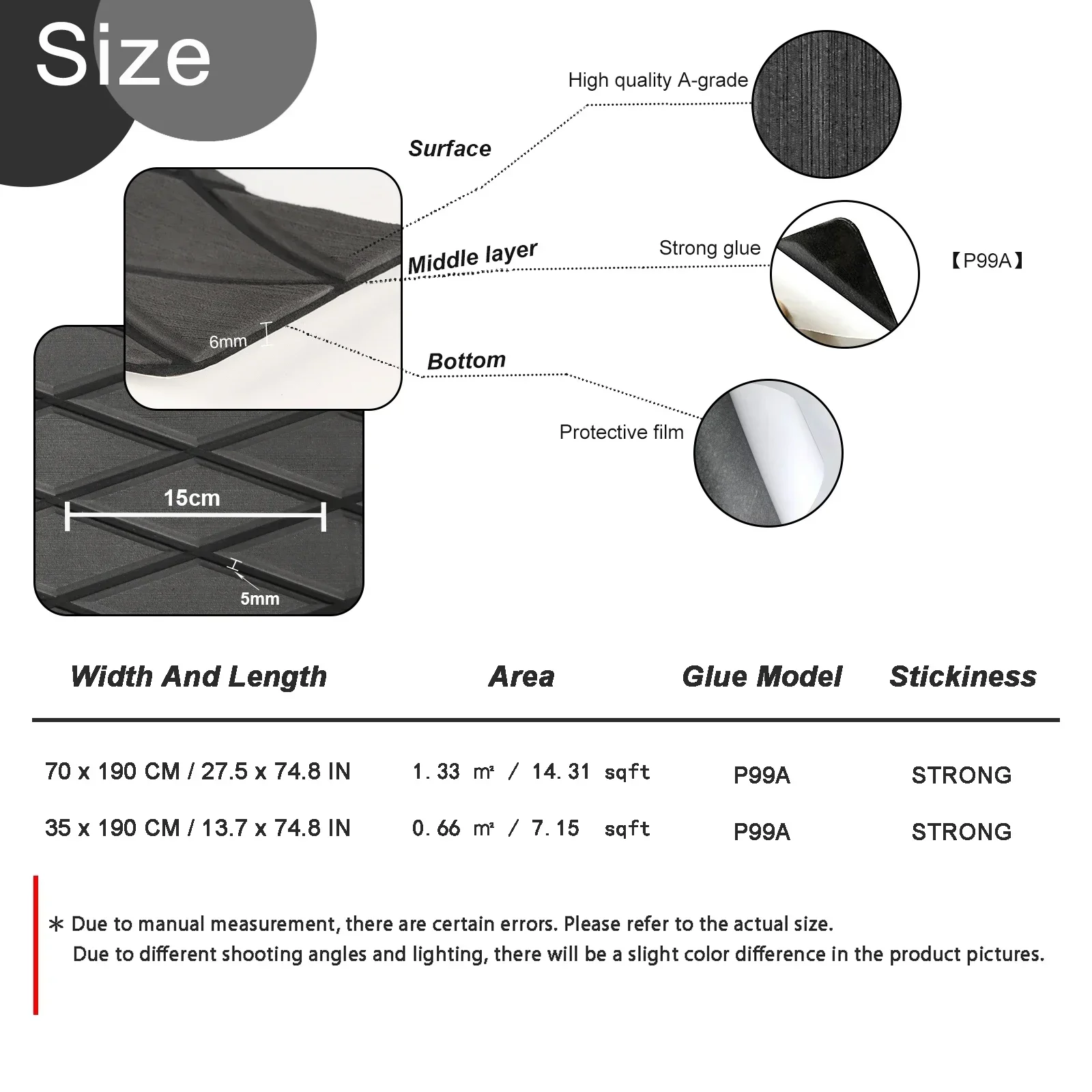 1900*350*6 мм гравированный ромбовидный узор из пенопласта eva - Фотография_4