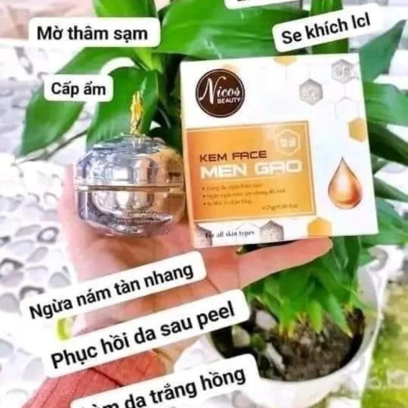 Kem face men gạo 25g nicos: trắng sáng màu da. trợ sám ám sám nam ám nhang - Фотография_4