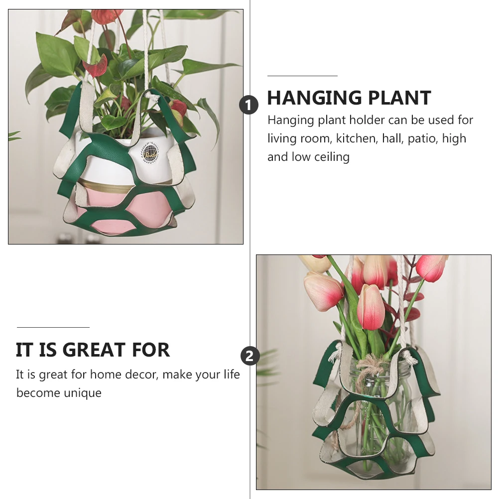 Корзина для цветочного горшка из искусственной кожи - Фотография_2