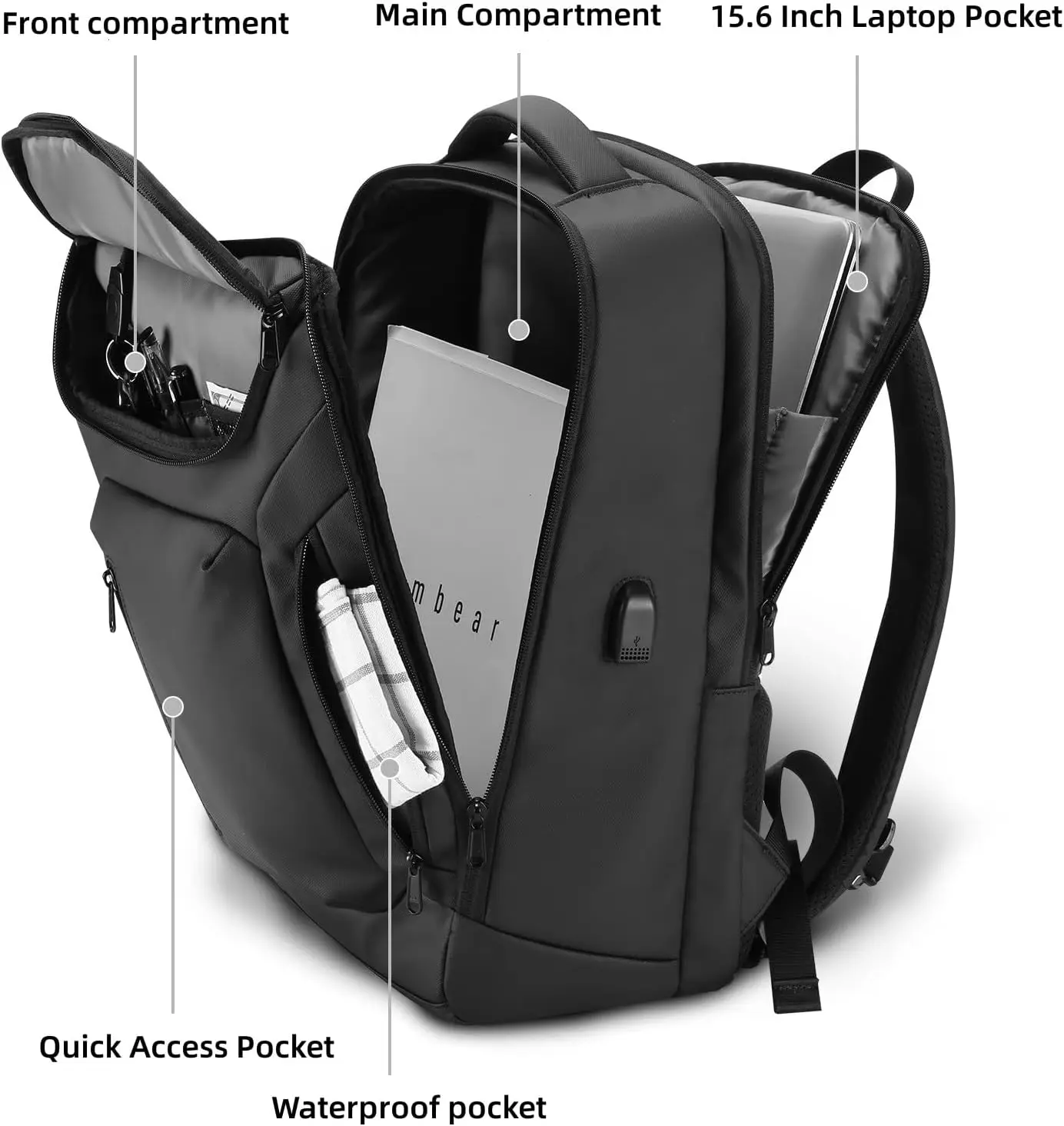 Homiee бизнес смарт-рюкзак водонепроницаемый 15 - Фотография_3