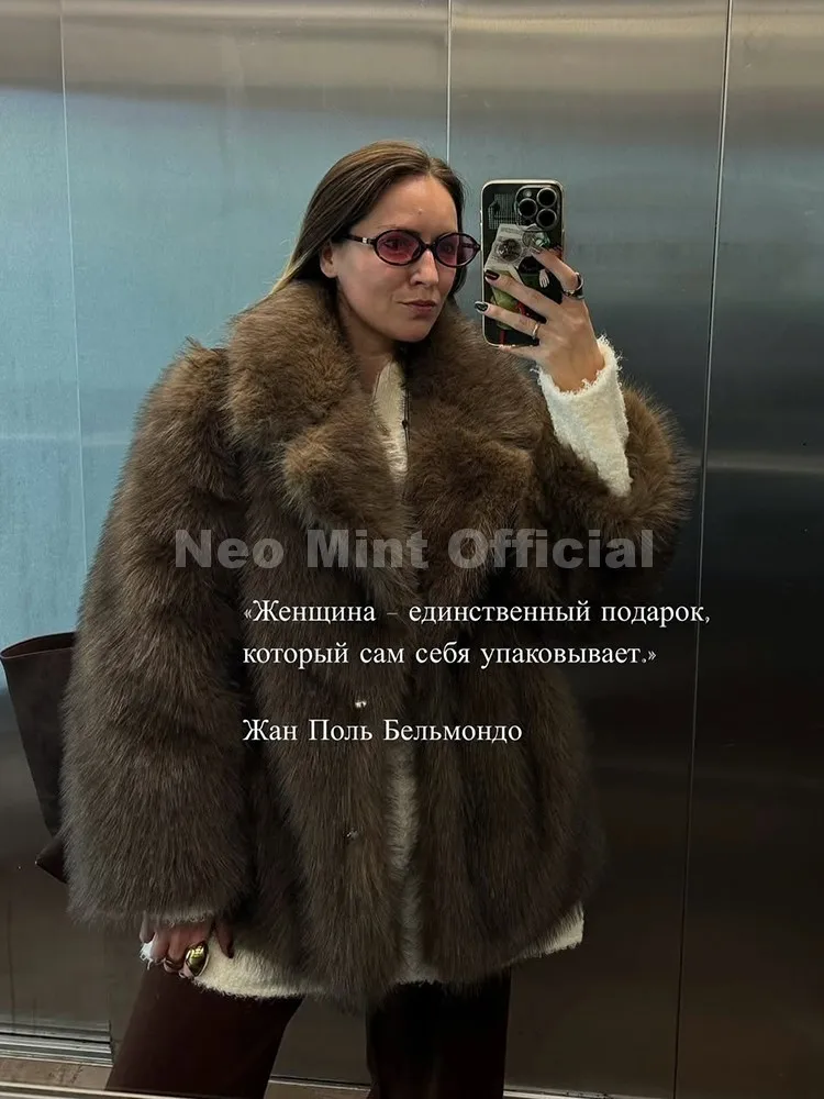 Neo mint ins, популярная модная женская шуба с градиентом для девочек - Фотография_3