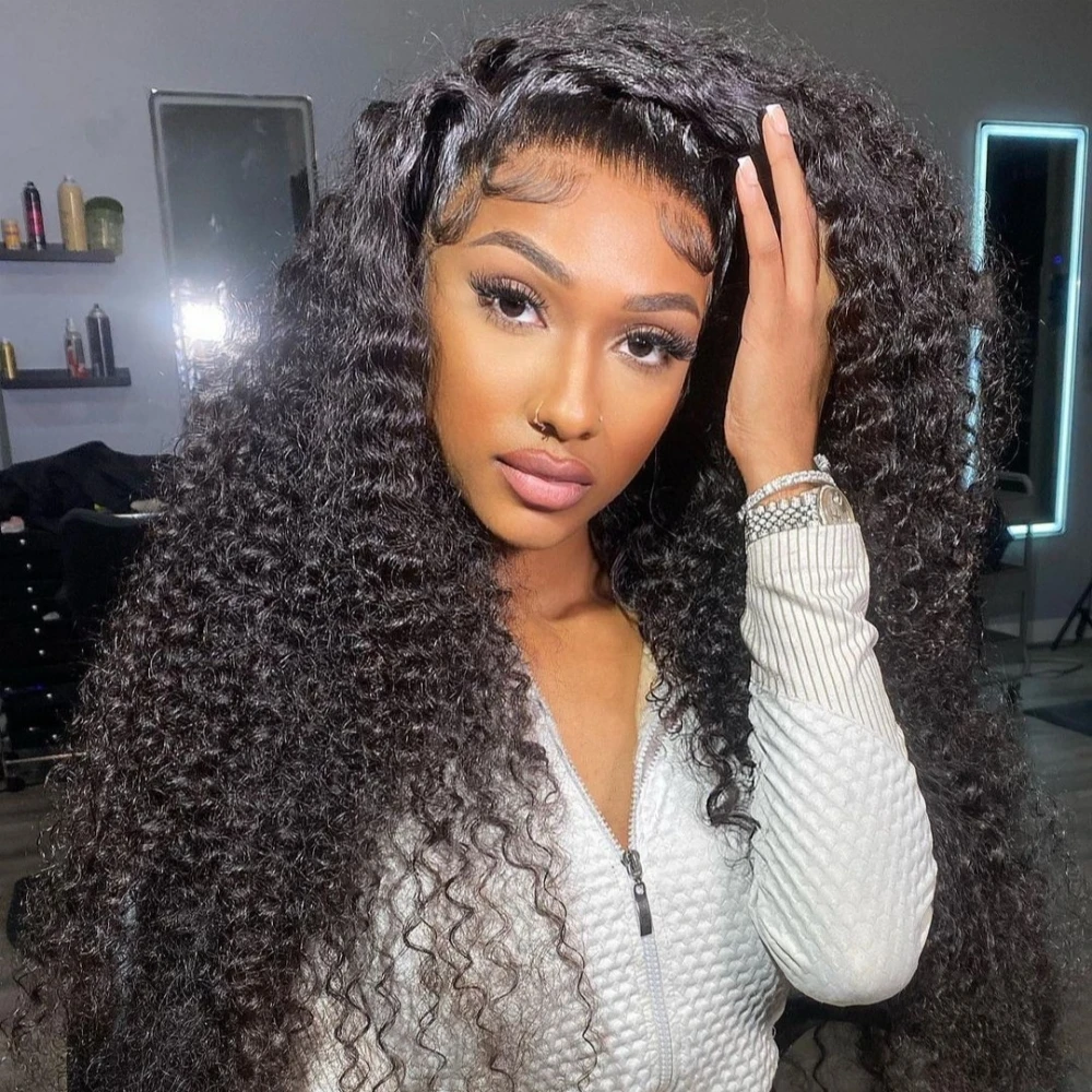 Kinky curly wigs 15a super double