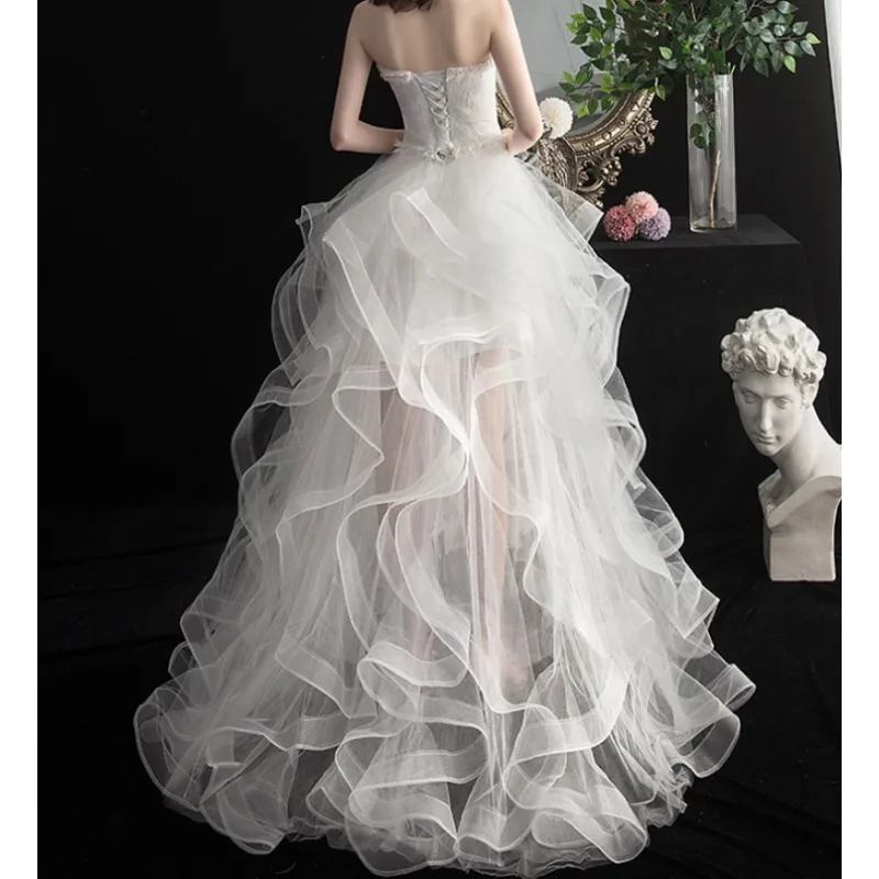 Новое свадебное платье без бретелек спереди - Фотография_4