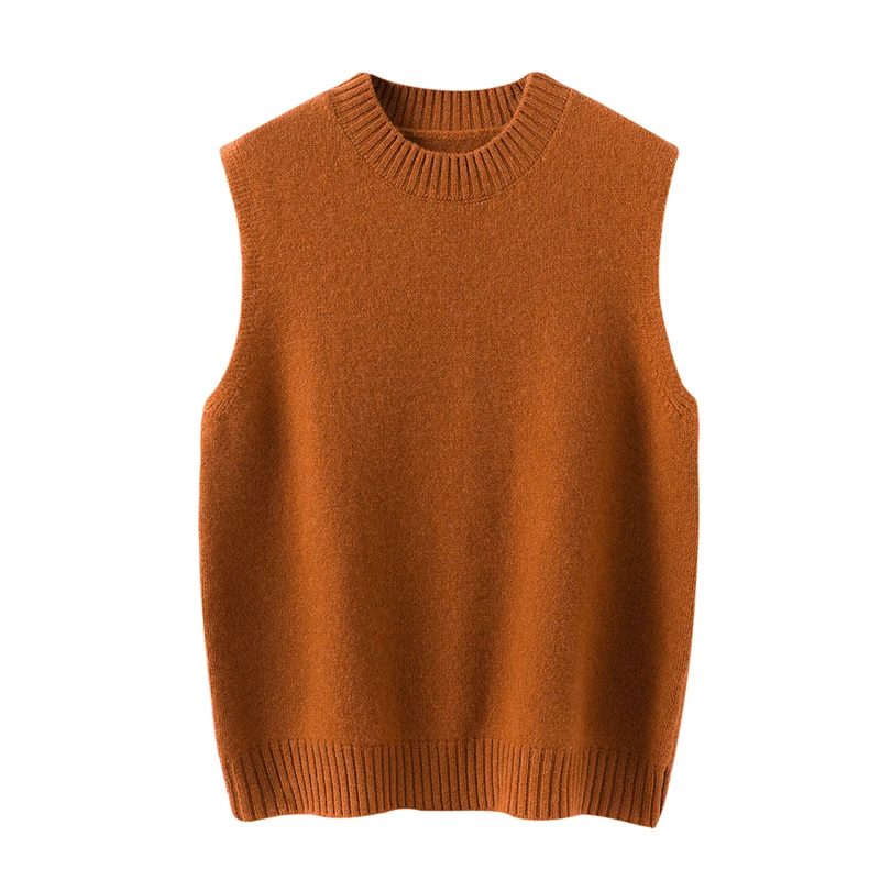 Женский шерстяной жилет с круглым вырезом - Фотография_3