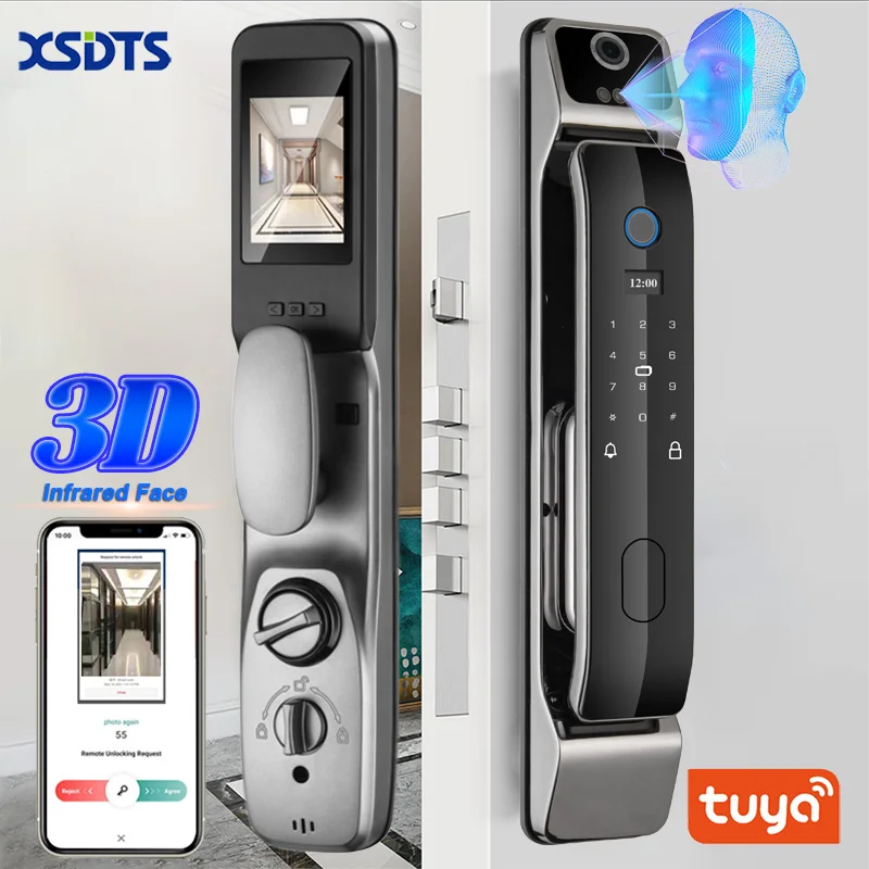 Tuya smart 3d face door lock security