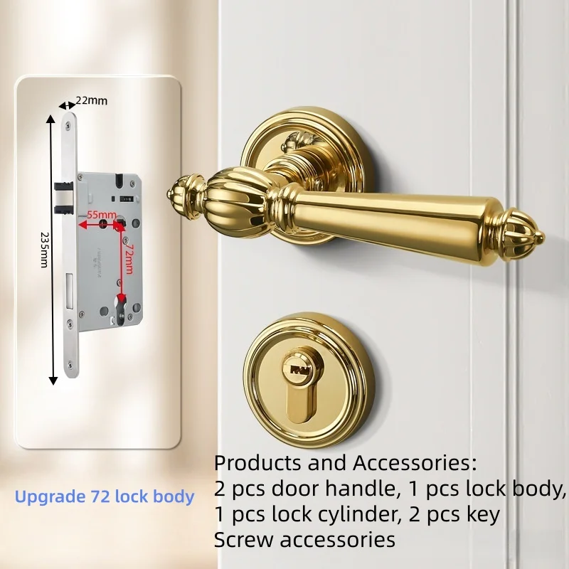 Роскошный бесшумный дверной замок с ключами - Фотография_6