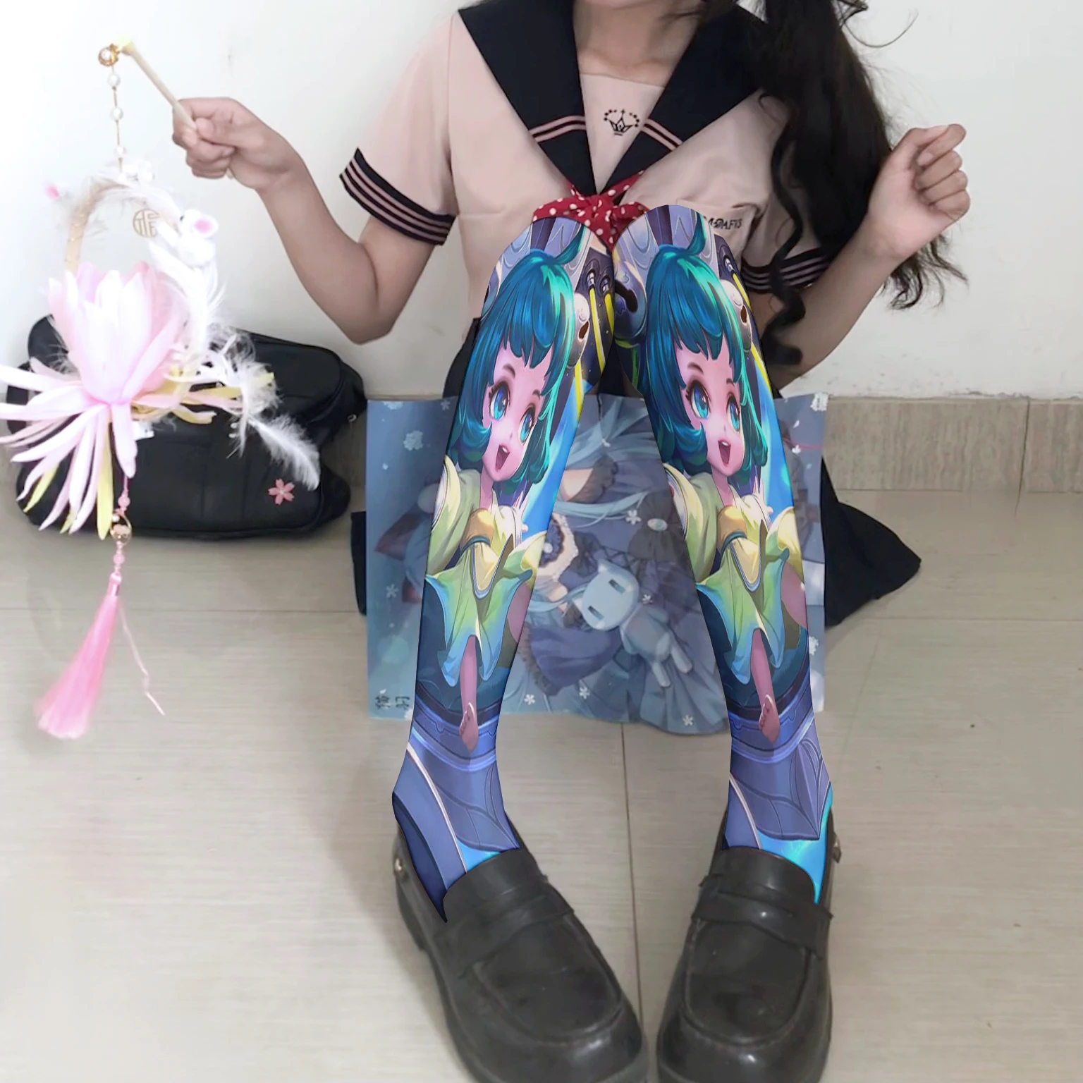 Модные женские чулки с 3d-принтом для девочек - Фотография_6