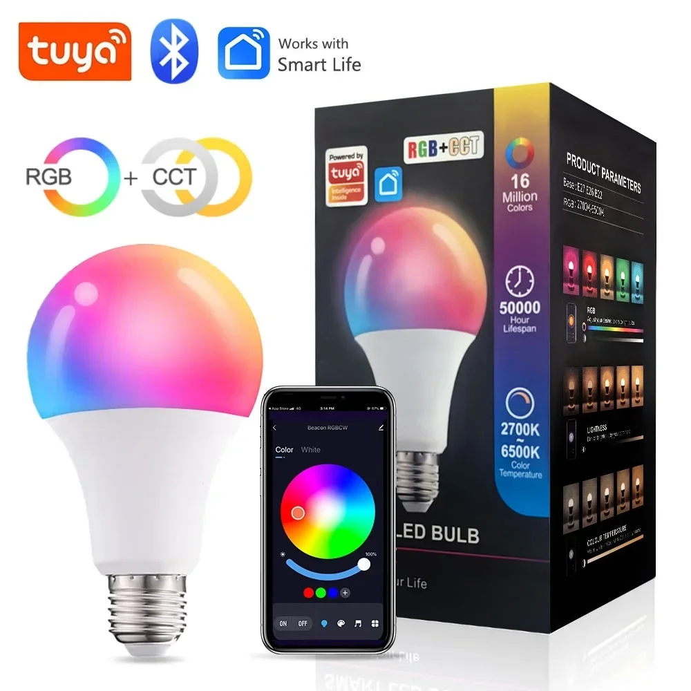 Tuya e27 светодиодные лампы bluetooth