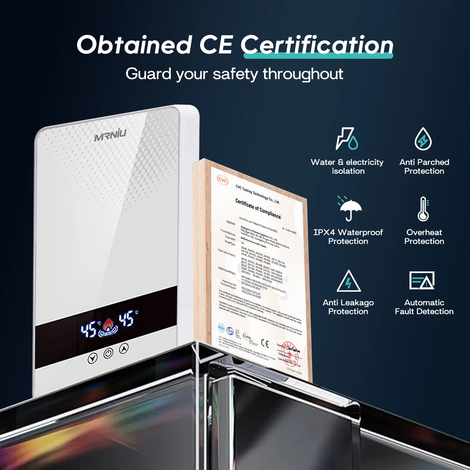 Мгновенный электрический безрезервуарный водонагреватель для душа - Фотография_2