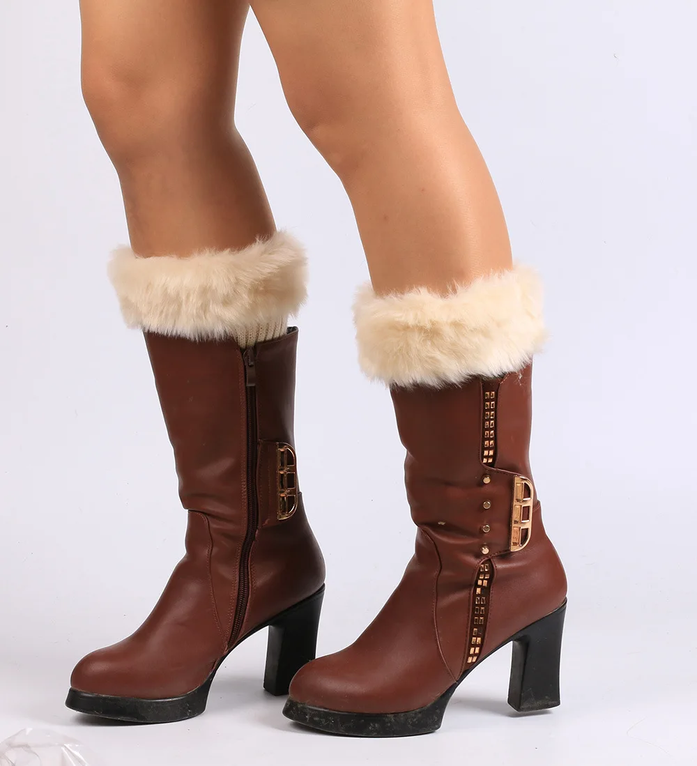 Модные женские весенне-зимние вязаные короткие ноги - Фотография_2