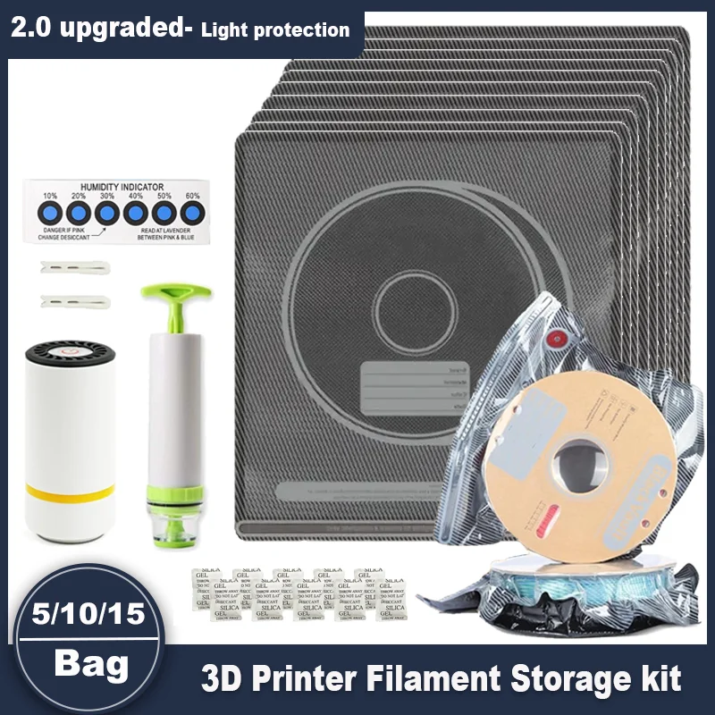 Улучшенный черный вакуумный мешок для хранения филамента pla abs petg
