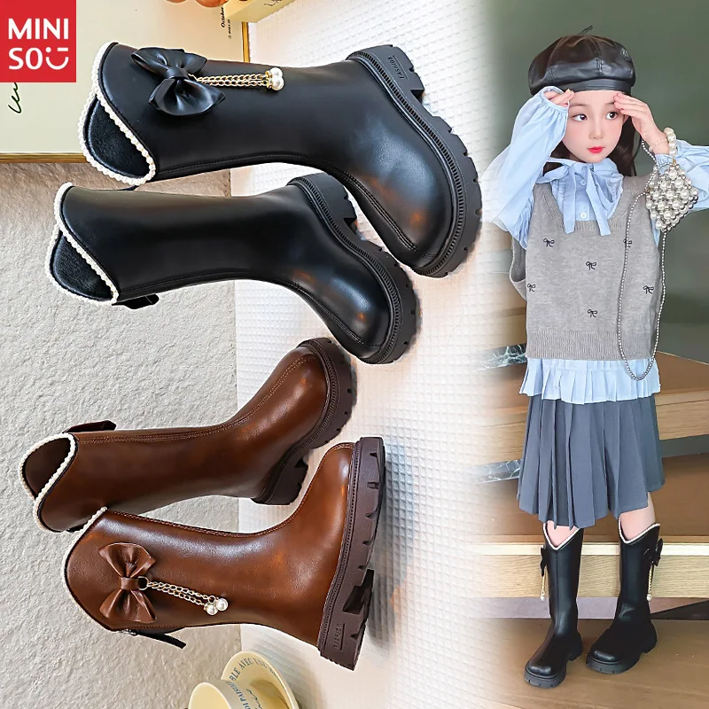 Плюшевые высокие сапоги для девочек miniso 2025 - Фотография_3