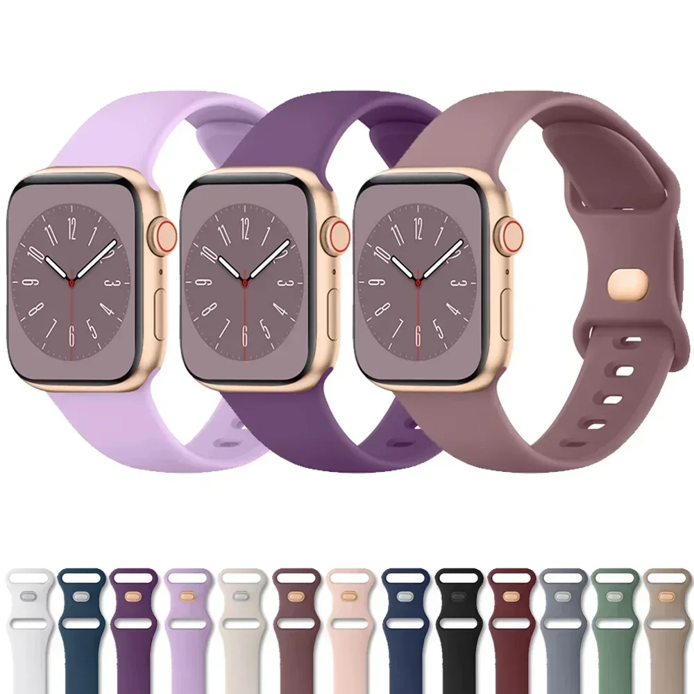 Мягкий силиконовый ремешок для apple watch 10 9 8 7 6 5 4 3se