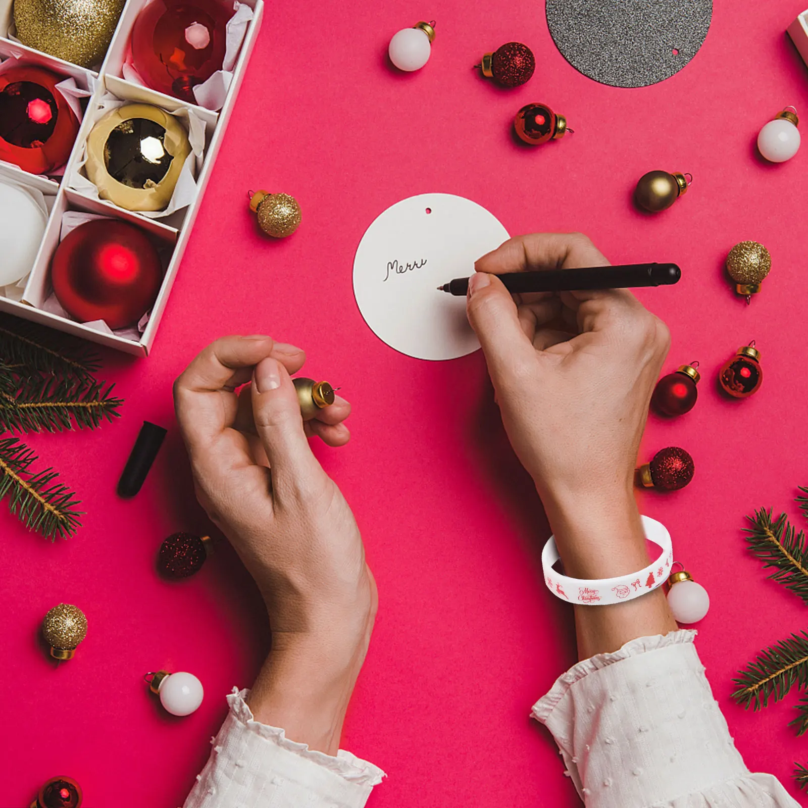 Силиконовый браслет рождественские