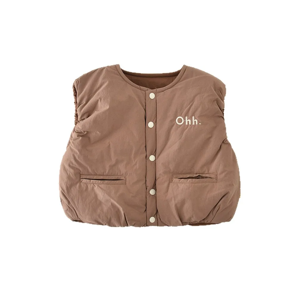 Зимний новый теплый жилет без рукавов для маленьких девочек - Фотография_6