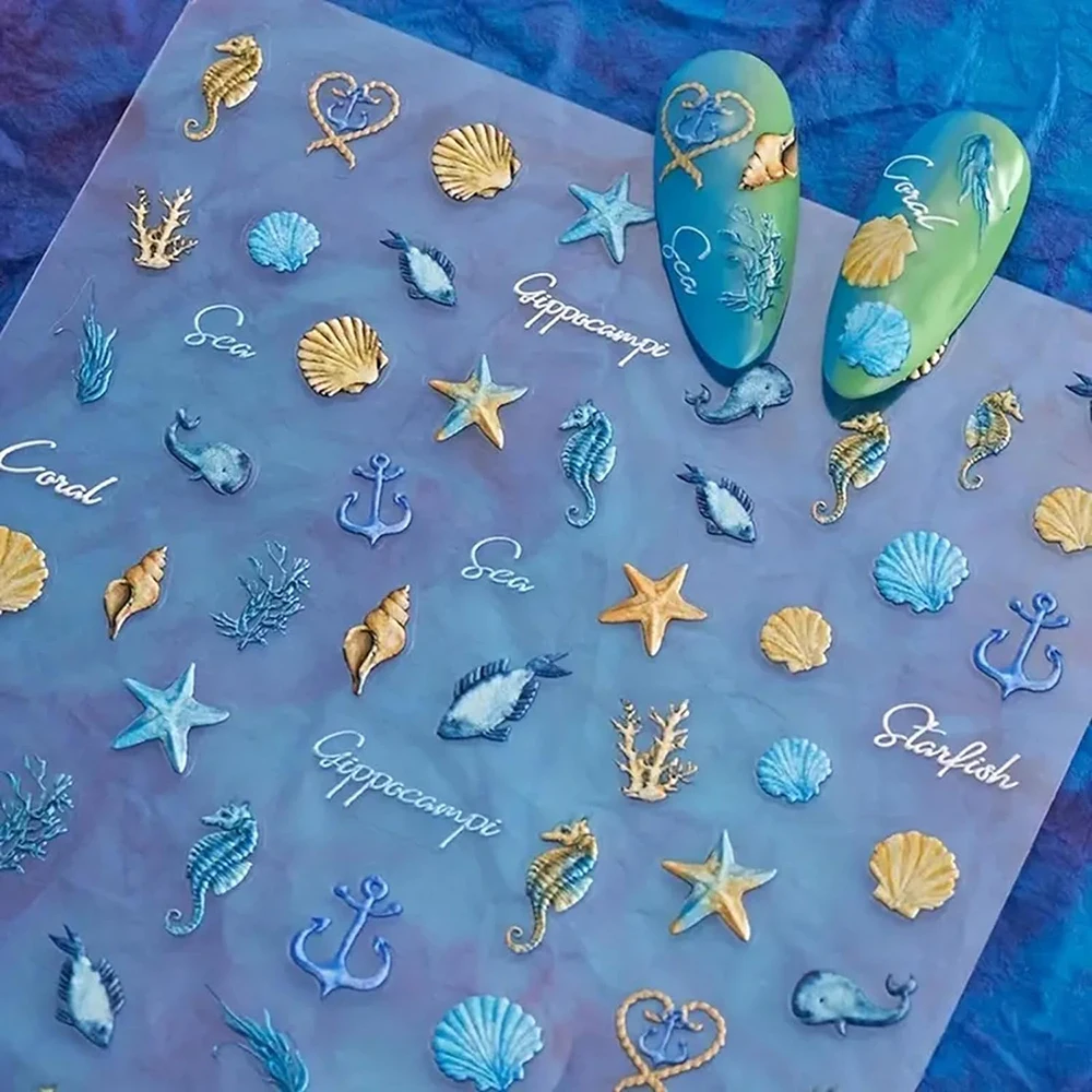 Наклейки для дизайна ногтей ocean